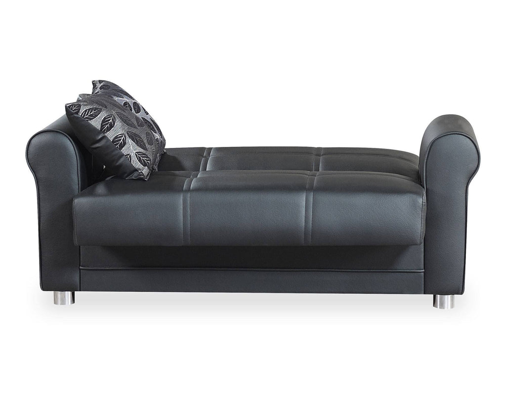 Zen Black Leatherette Loveseat W519