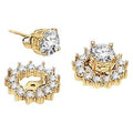 Vermeil Earring Jackets with Simulated Round Brilliant Diamonds K3847