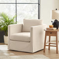 Cream Slipcover Swivel Chair K362