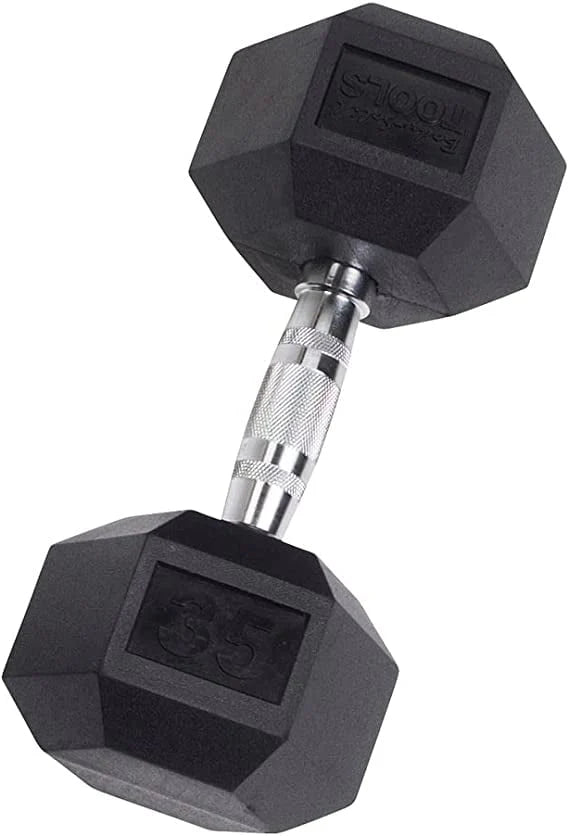 Rubber Coated Hex Dumbbells 35 lb V136