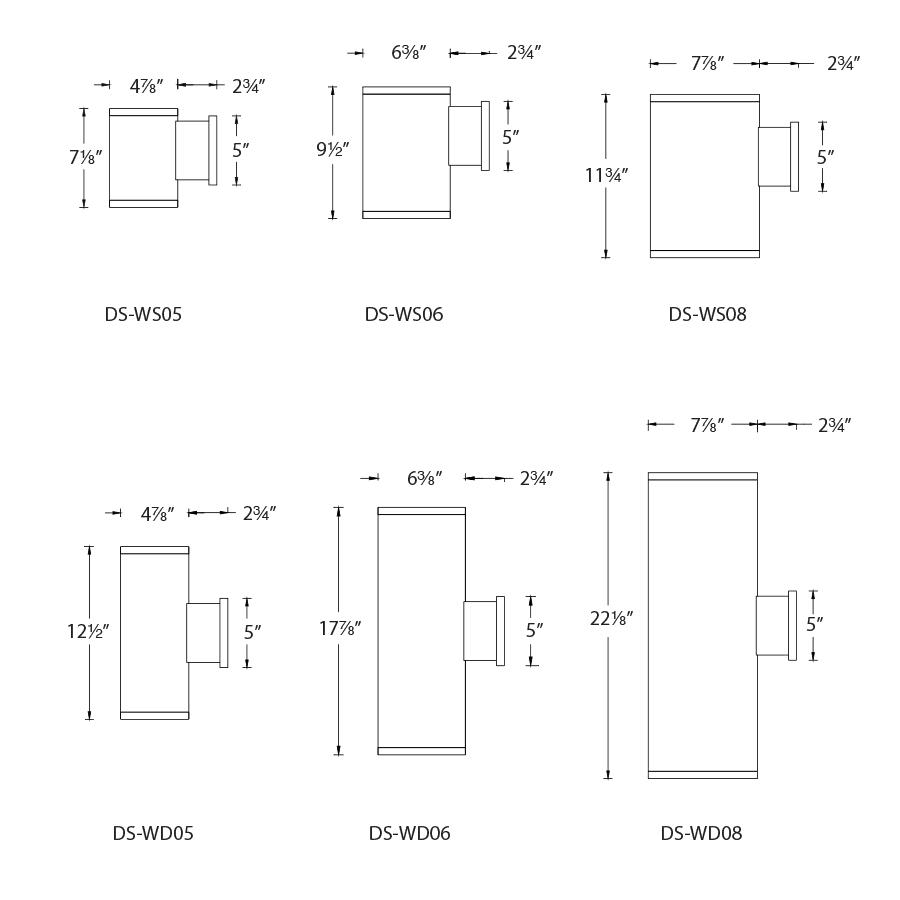 5 LED Double Side Wall Light Q389
