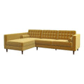 Gold Velvet Left-Facing Sectional I66061