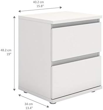 White 2 Drawer Nightstand H458