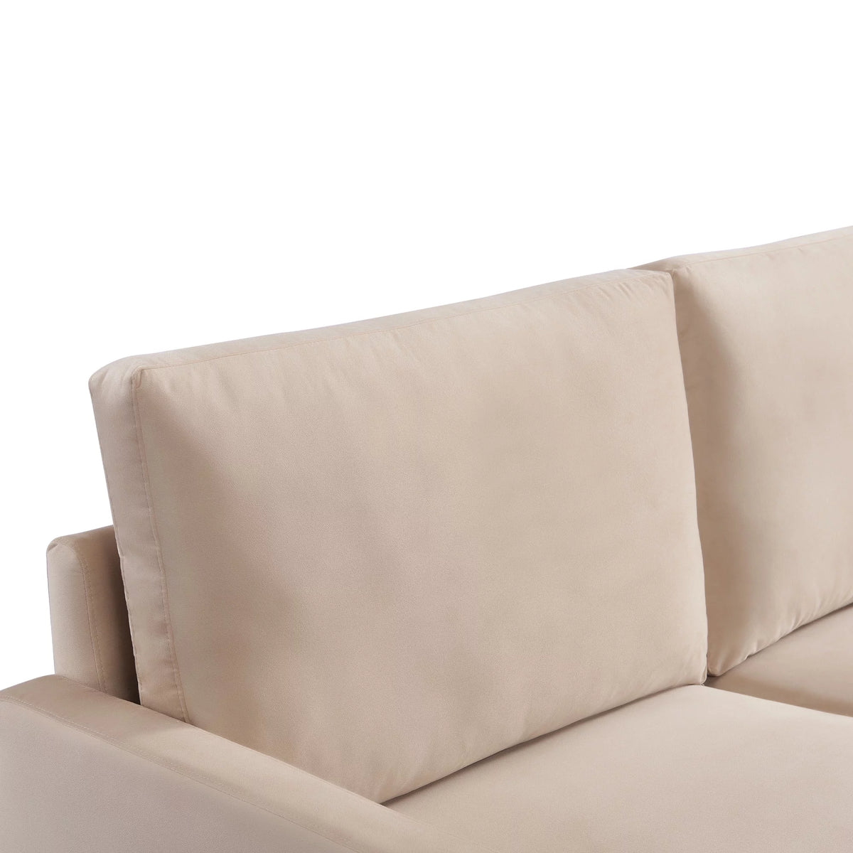 69 Inches Beige Velvet Upholstered Sofa W43003