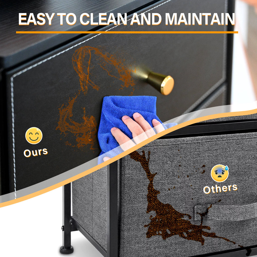 Black 3 Drawer Fabric Dresser E9458