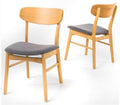 Set of 2 Dark Gray and Oak Finish Dining Chair Y65939