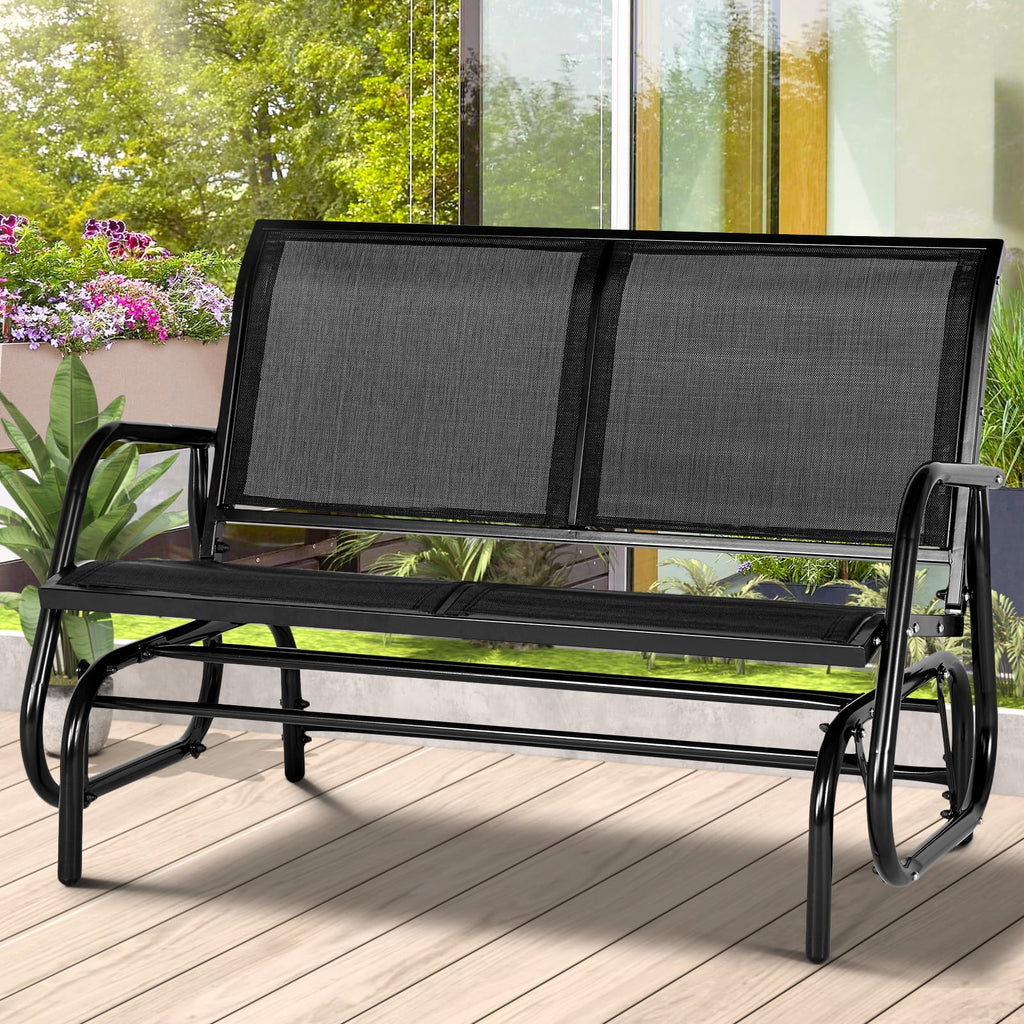 2-Person Outdoor Glider Bench Black P54653