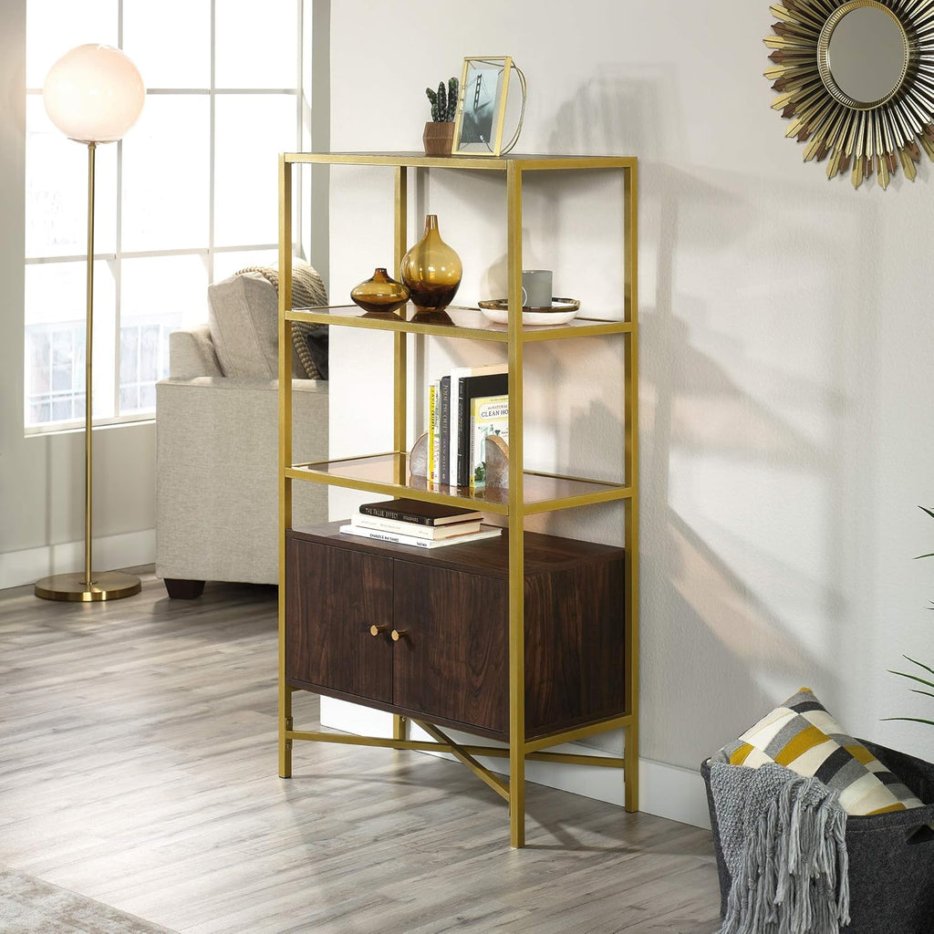Bookcase with Doors, Rich Walnut Finish Z32155