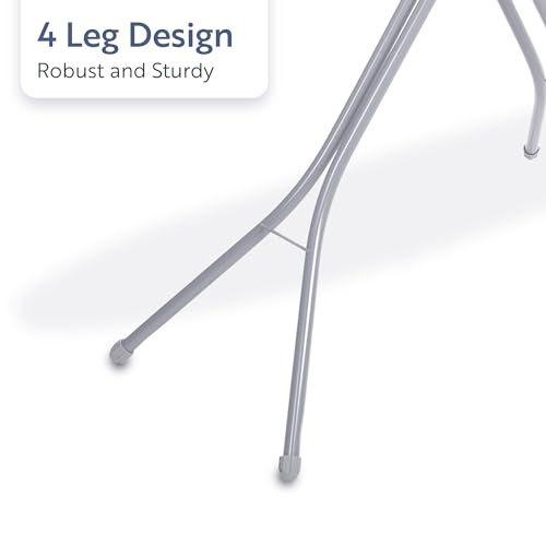 Grey 4-Leg Freestanding Full Size Ironing Board with Iron Rest J119957