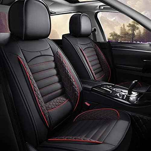 Custom Fit Car Seat Covers Full Set 5 Seats Waterproof Faux Leather Black K94353