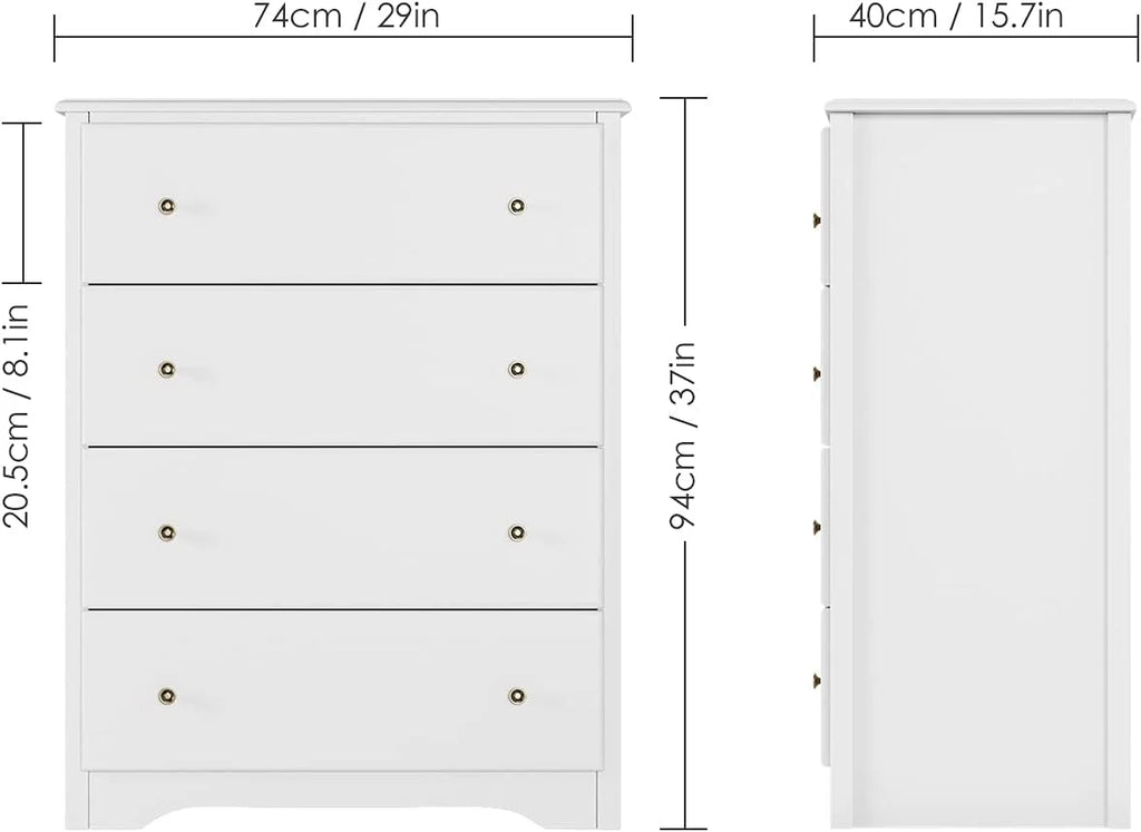 White 4 Drawer Dresser K218