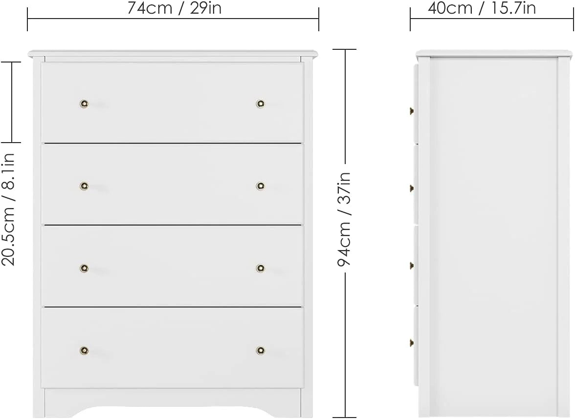 White 4 Drawer Dresser K218