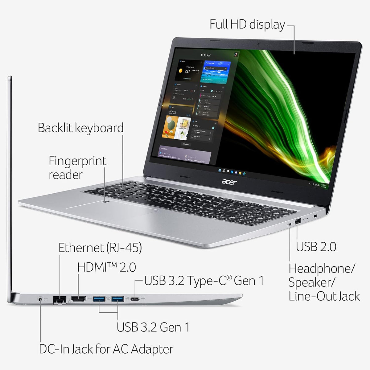 15.6" Full HD IPS AMD Ryzen 7 8GB DDR4 256GB NVMe SSD Laptop D846554