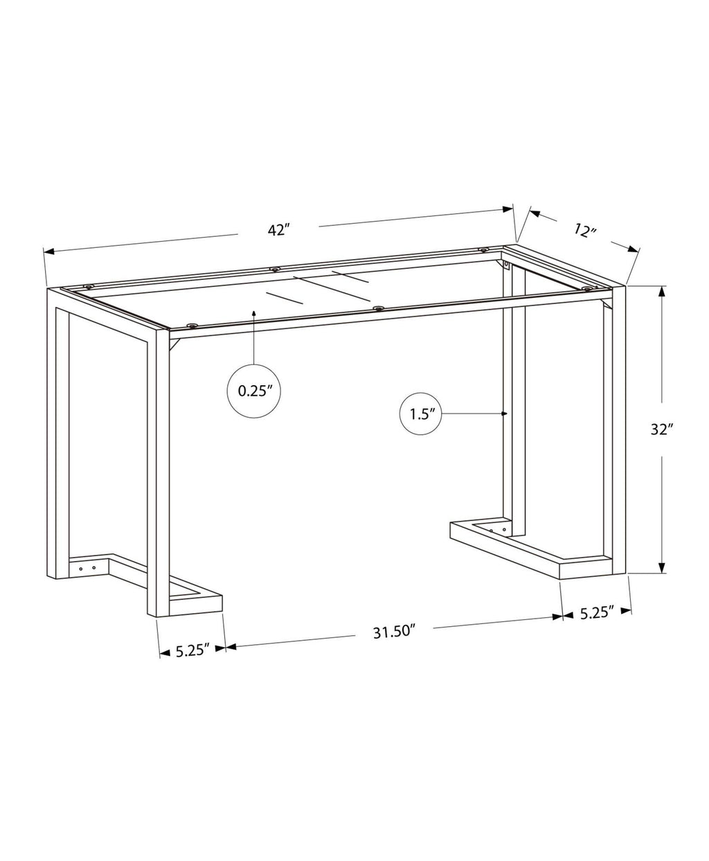 Black Tempered Metal Accent Table Q634