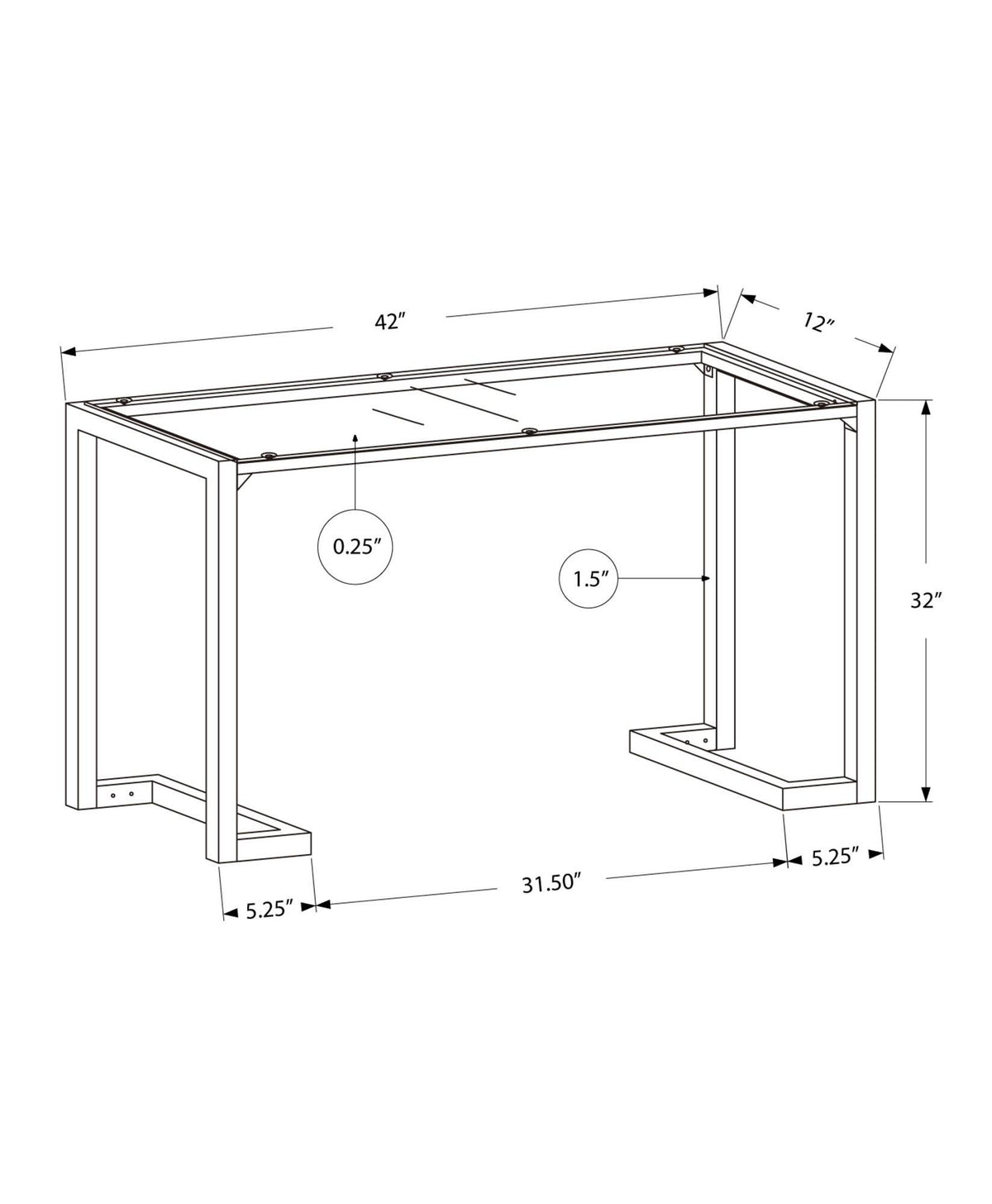 Black Tempered Metal Accent Table Q634