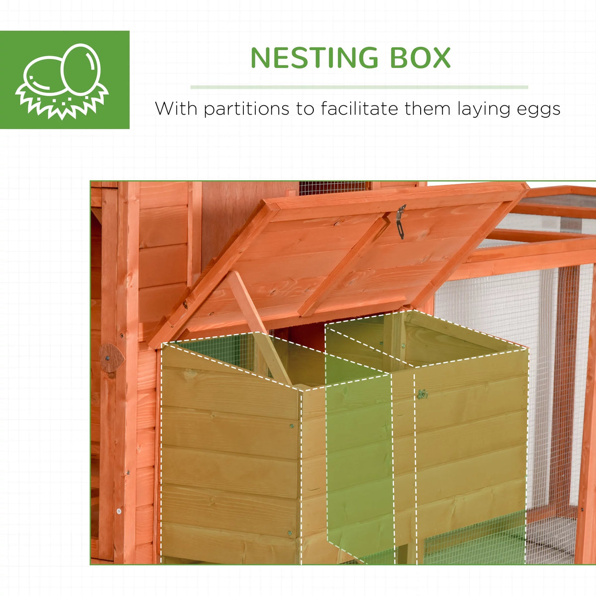 145" Wooden Chicken Coop with Run U1608