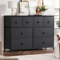 8 Drawer Fabric Dresser with Steel Frame and Wooden Top L862012