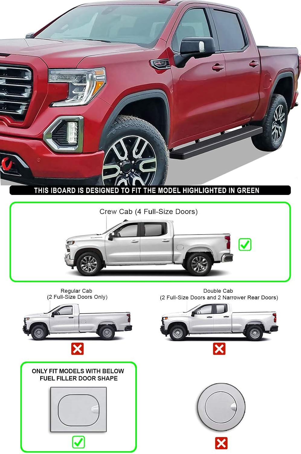 5in Black Running Boards I42567