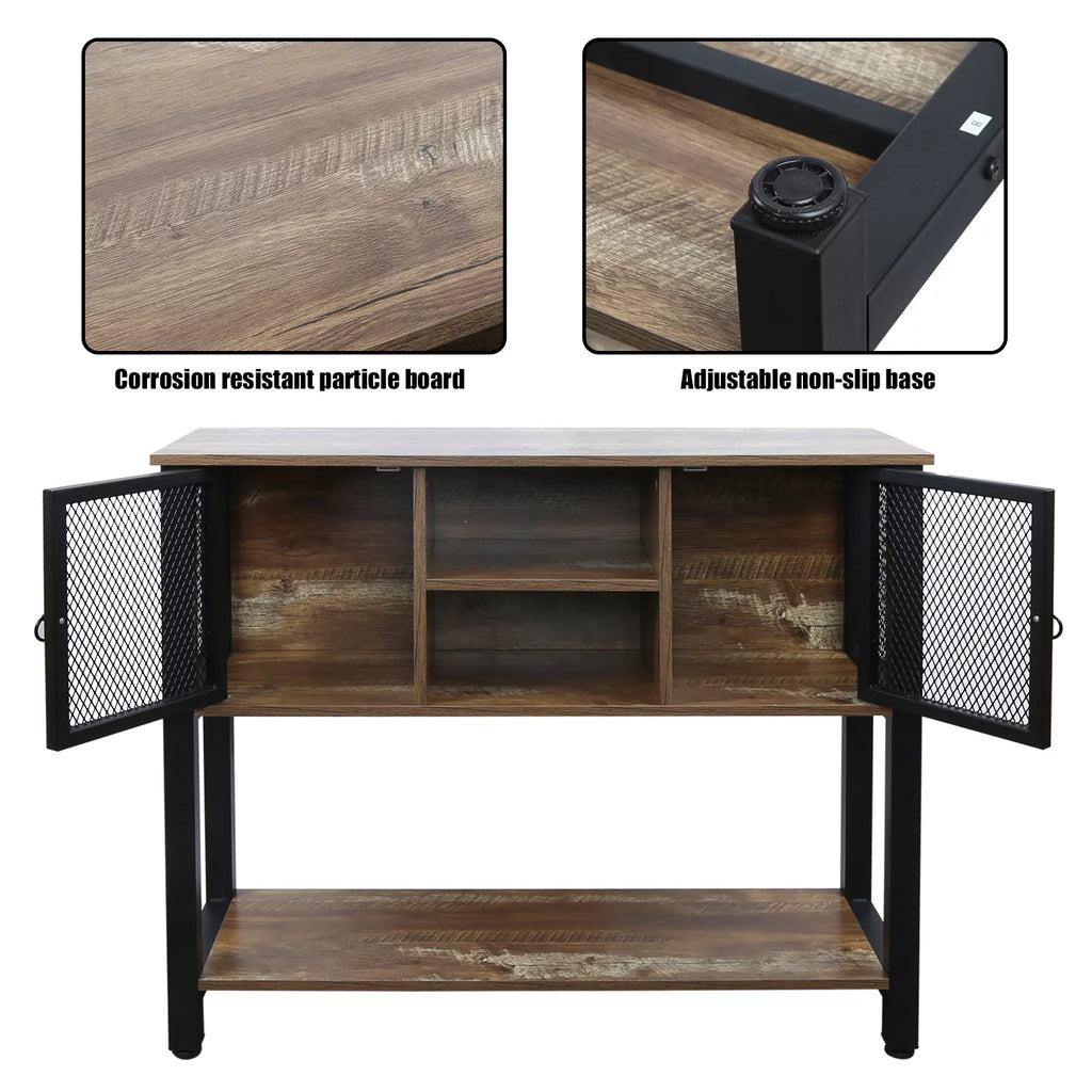 Brown Buffet Sideboard with Storage Shelves L86463