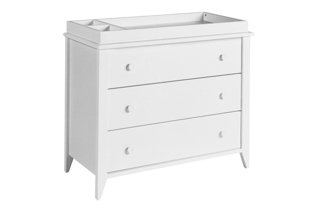 3-Drawer Changer Dresser with Removable Changing Tray Washed Natural White H40444