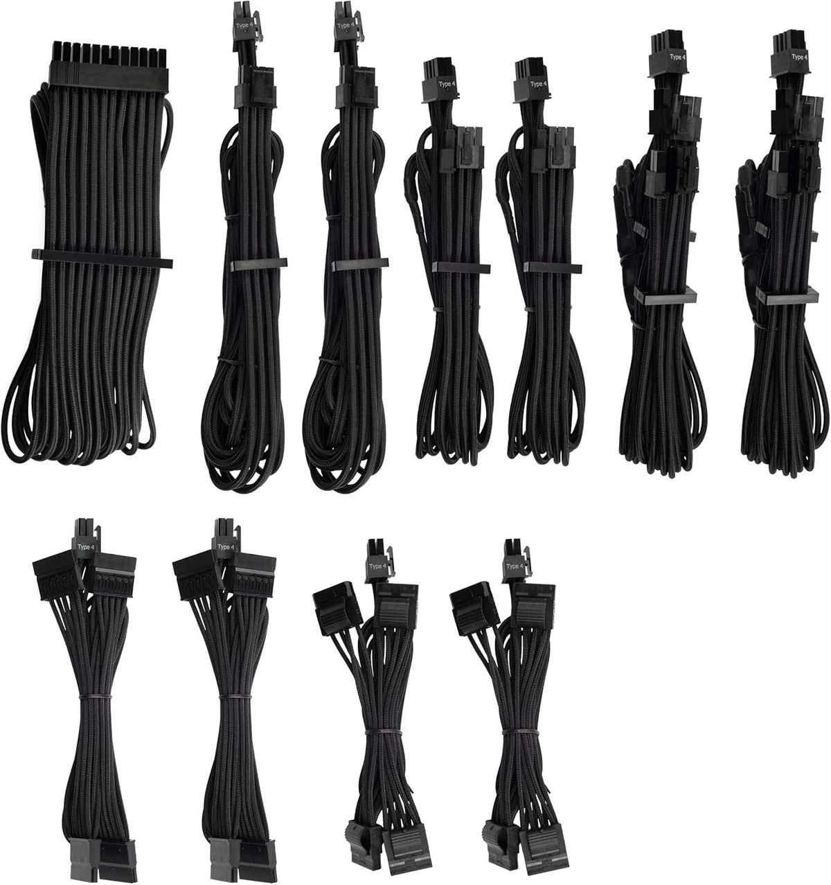 Red Individually Sleeved PSU Cables Pro Kit I15298