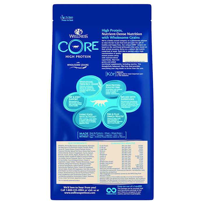 High Protein Wholesome Grains Ocean Recipe Dry Dog Food D3264