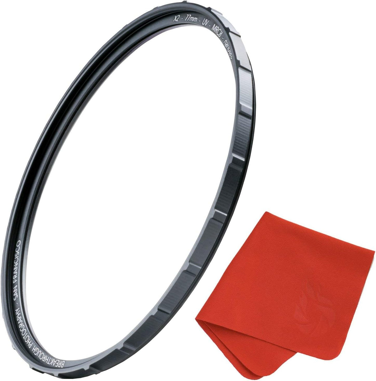 72mm X2 UV Filter for Camera Lenses with Lens Cloth D73746