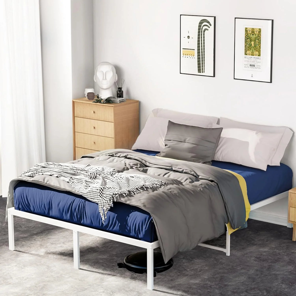 14 Inch Full Storage Bed Frame with Steel Slats D7124