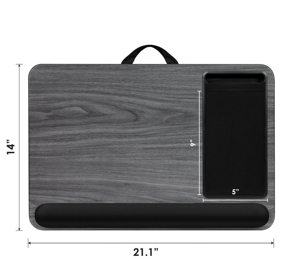 Lap Desk with Wrist Rest, Mouse Pad and Phone Holder, 21.1" x 14" O929