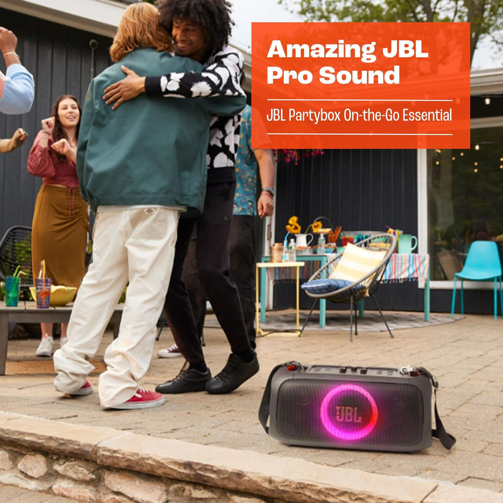Portable party speaker with built-in lights and wireless mic, IPX4 splashproof protection, 6 hours of playtime, shoulder strap Z11899