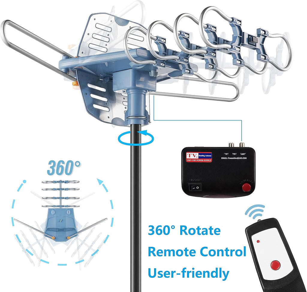 Digital Outdoor TV Antenna with Mount Pole 4K 1080p 150 Miles Range G813958