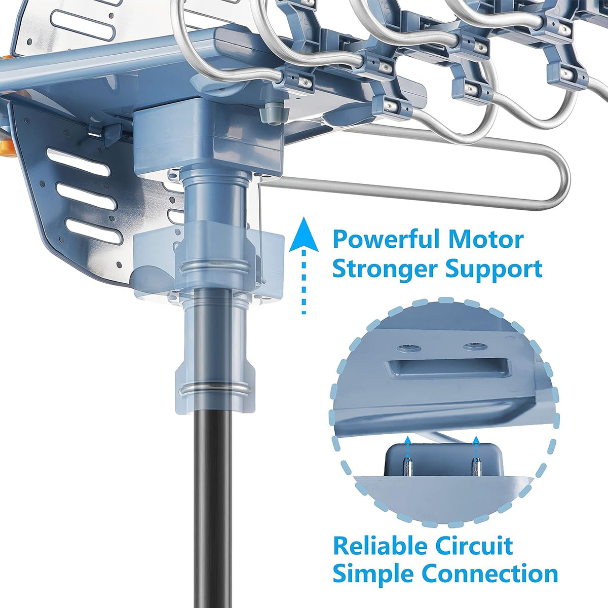 Digital Outdoor TV Antenna with Mount Pole 4K 1080p 150 Miles Range G813958