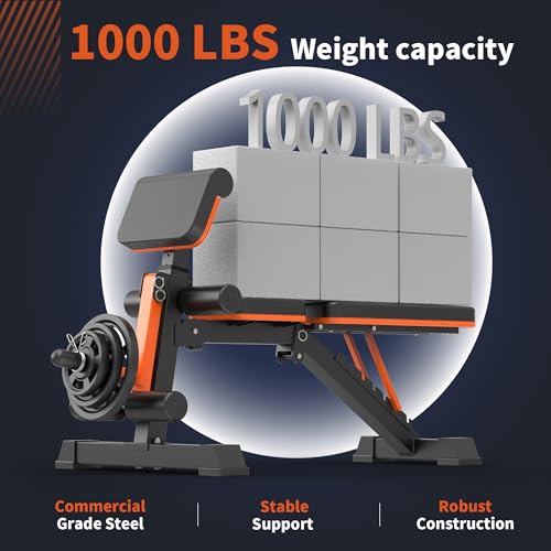 Adjustable Weight Bench with Leg Extension and Preacher Pad G73900