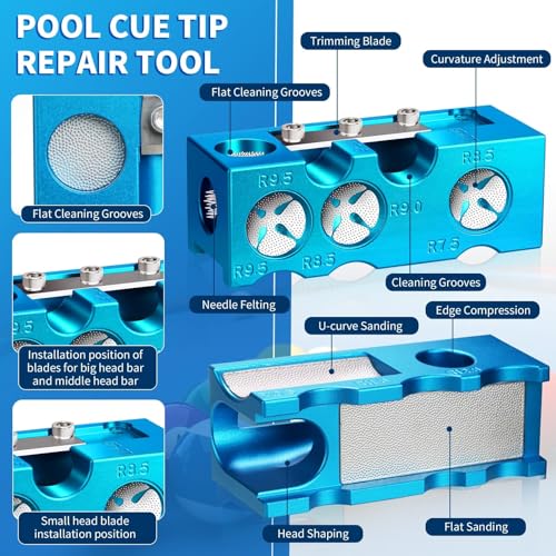 11-in-1 Aluminum Alloy Pool Cue Tip Shaper B786