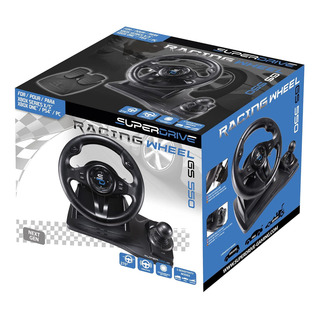Steering Racing Wheel with Pedals, Paddles, Shifter and Vibration F223108