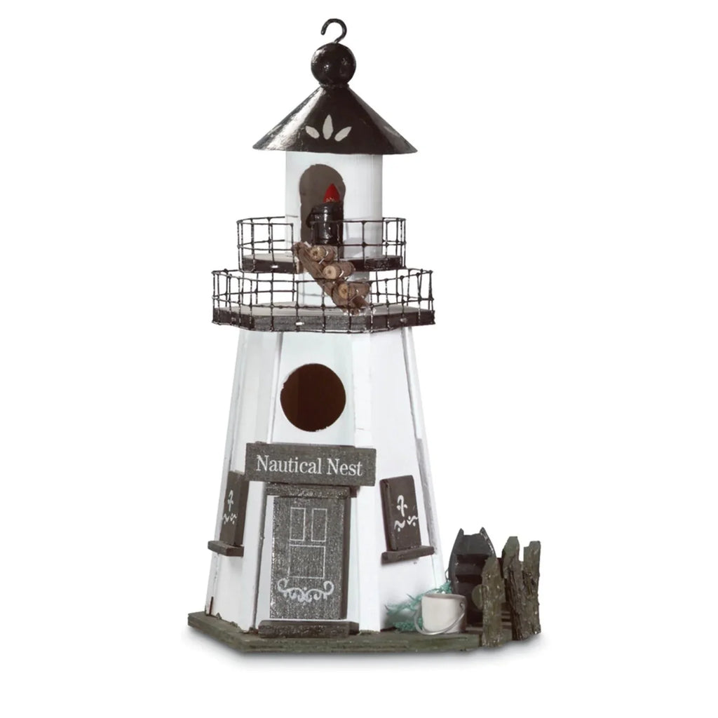 Nautical Wood Lighthouse Bird House Y8797