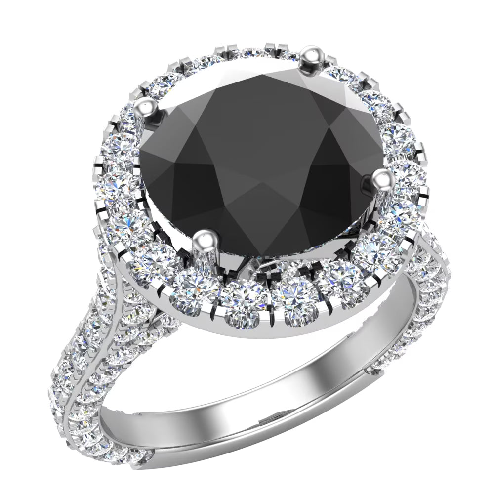 14K White Gold Halo Engagement Ring 5.50 Carat D82295