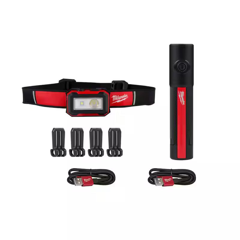 450 Lumens Rechargeable Magnetic Headlamp & 500 Lumens Flashlight 2-Pack P236575