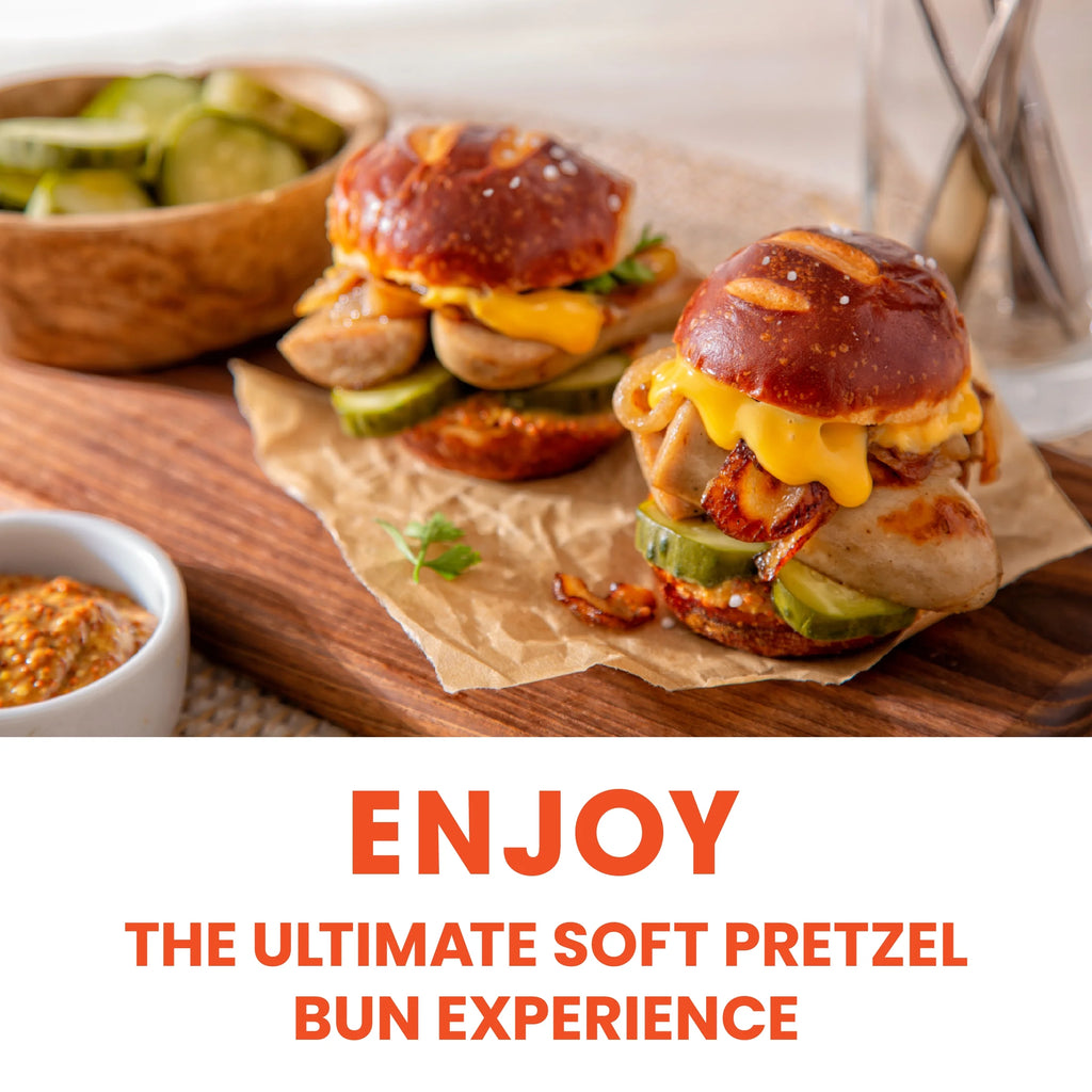 Pretzel Hamburger Buns, 4 Count, 10.5 oz P75325
