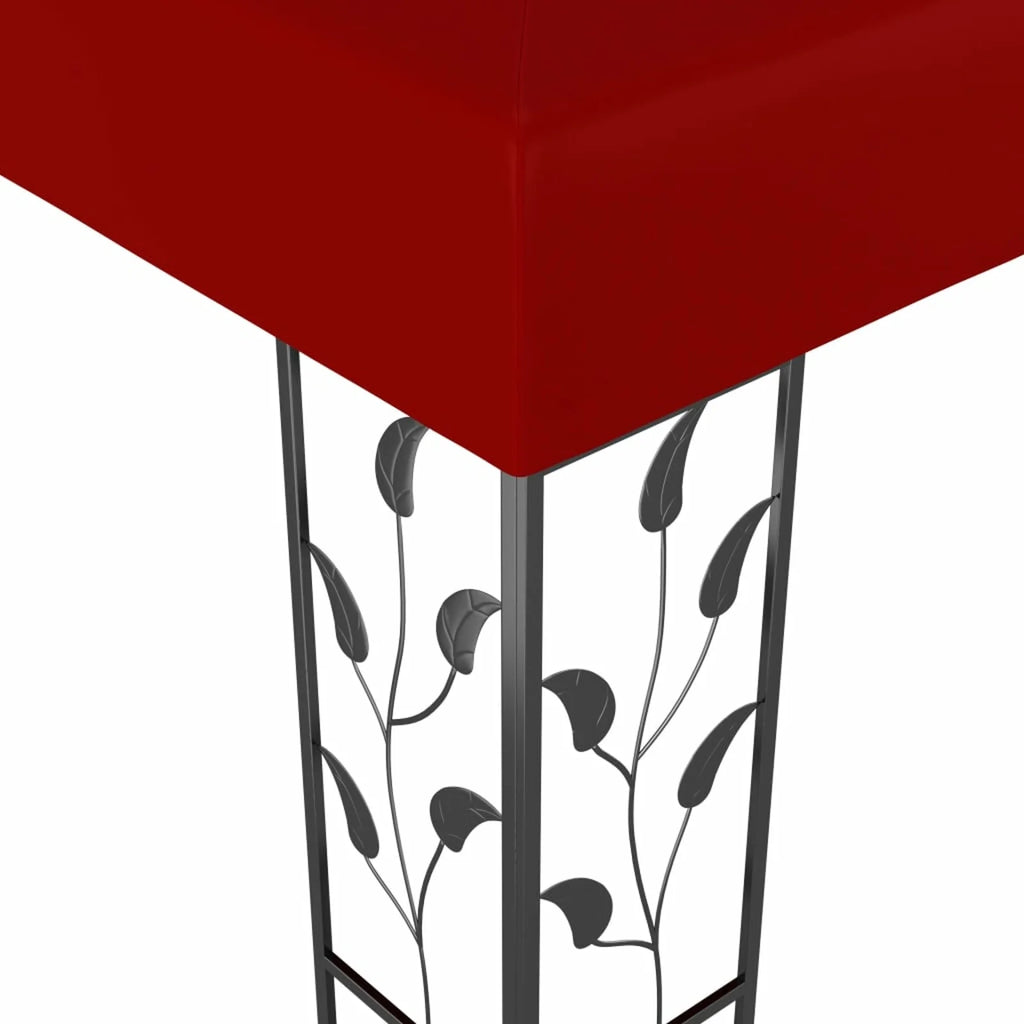 Steel Frame Gazebo Canopy Tent Sun Shelter Wine Red 118.1 x 118.1 x 98.4 Inches O5549
