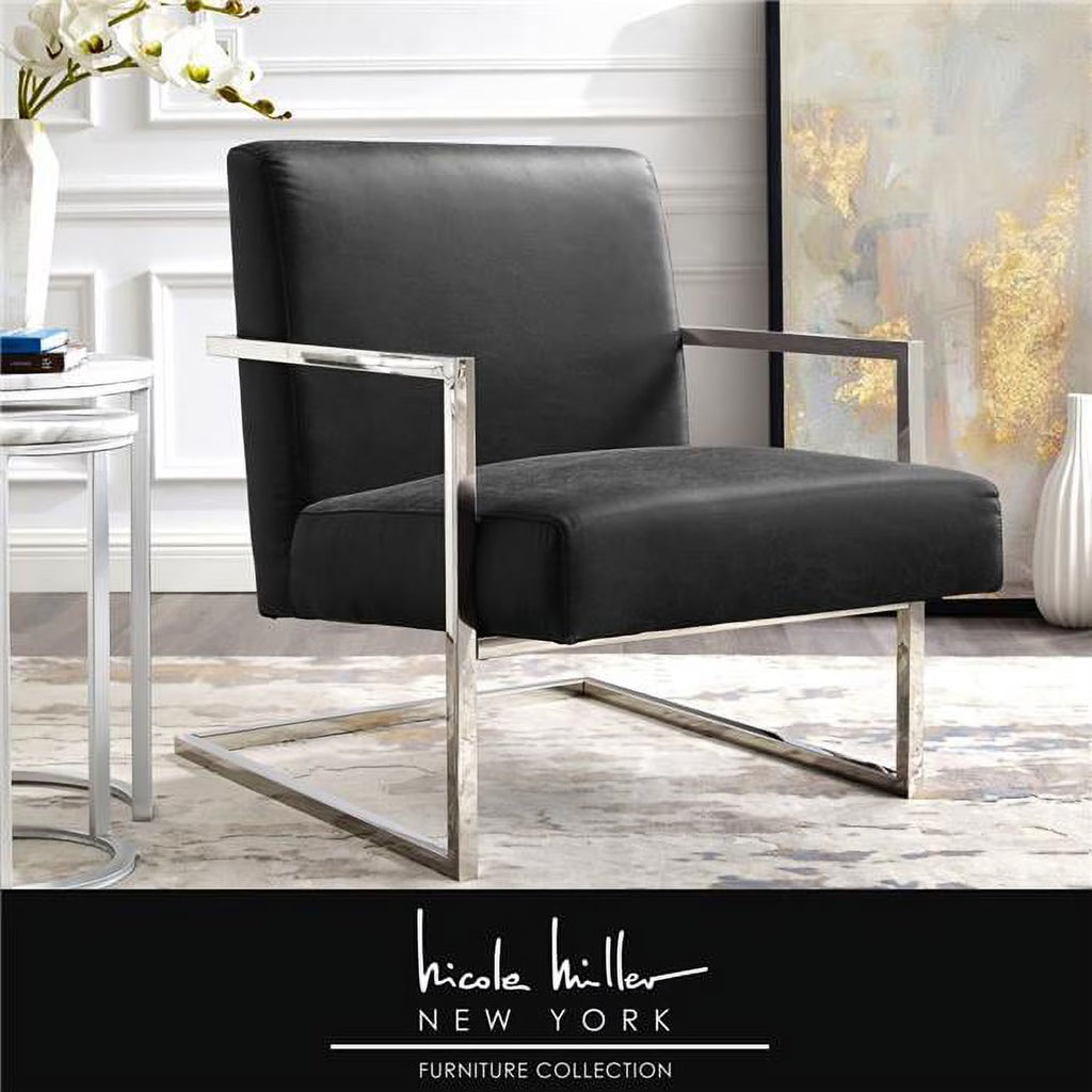 Charcoal Faux Leather Accent Chair X760