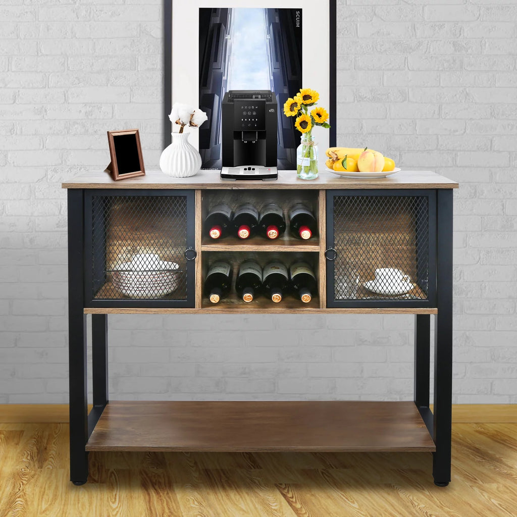 Brown Buffet Sideboard with Storage Shelves L86463