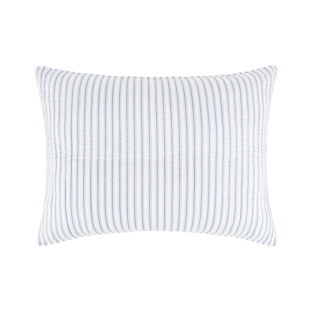 Blue Reversible Cotton Quilt Set with Two Pillow Shams D714