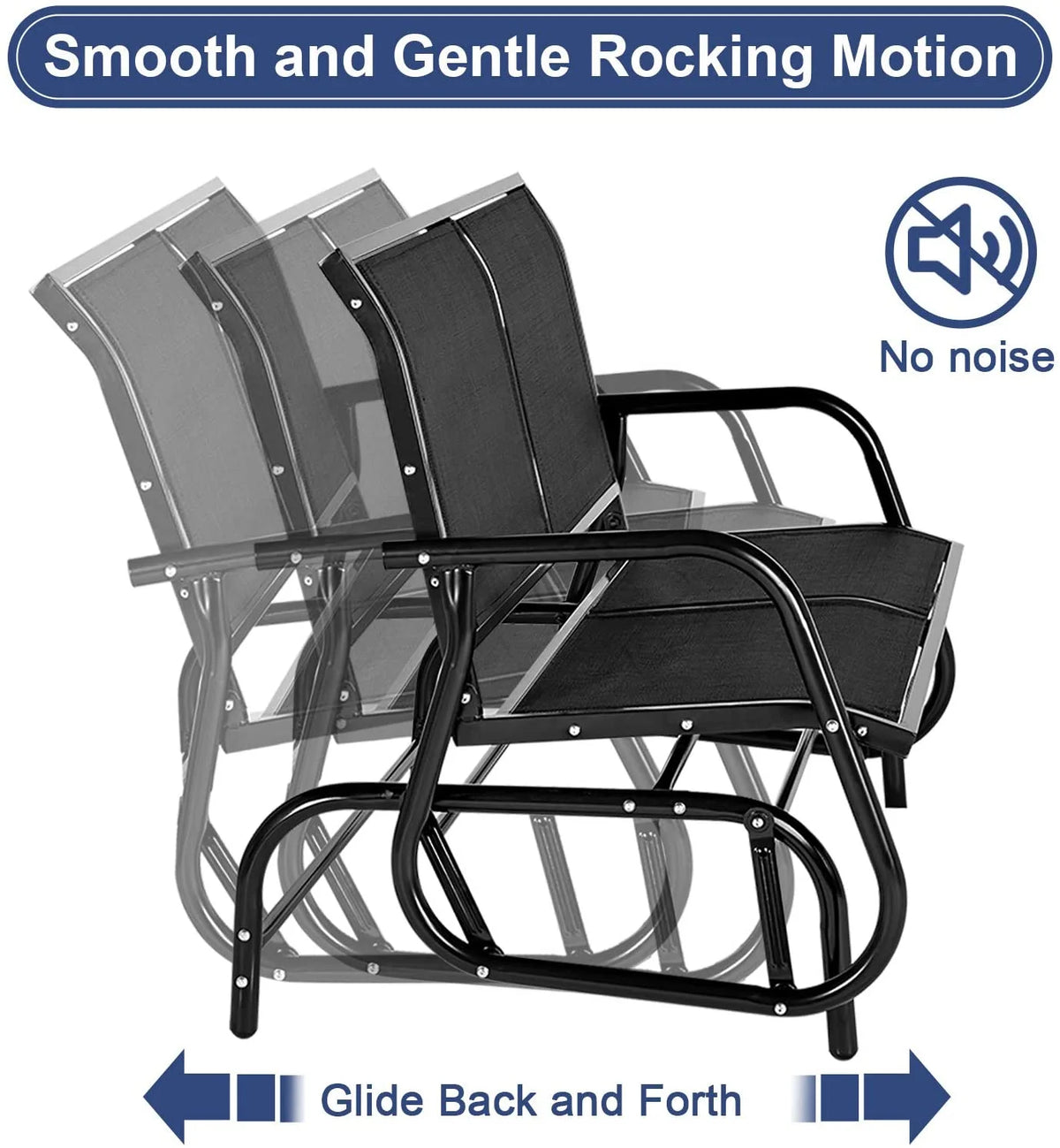 2-Person Outdoor Glider Bench Black P54653
