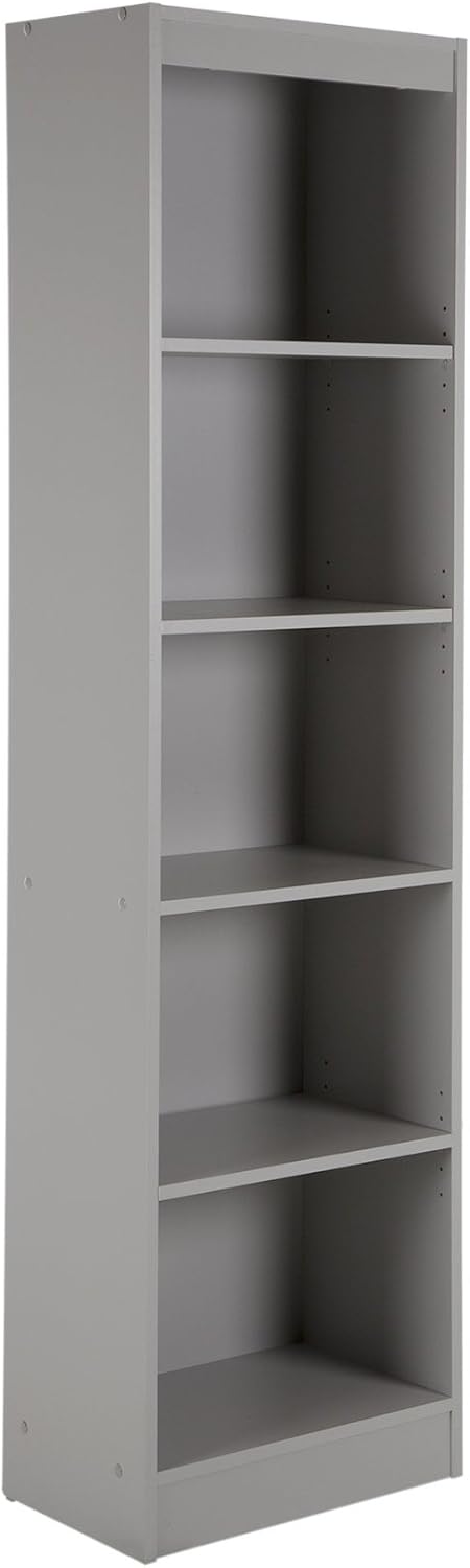 5-Shelf Narrow Bookcase Pure White Z781