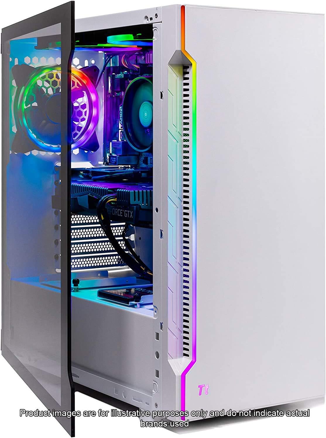 RYZEN 5 2600X 6-Core 3.6 GHz GTX 1660 6G 500GB SSD 16GB DDR4 3000MHz RGB Fans Windows 10 Home Gaming Desktop PC Y561