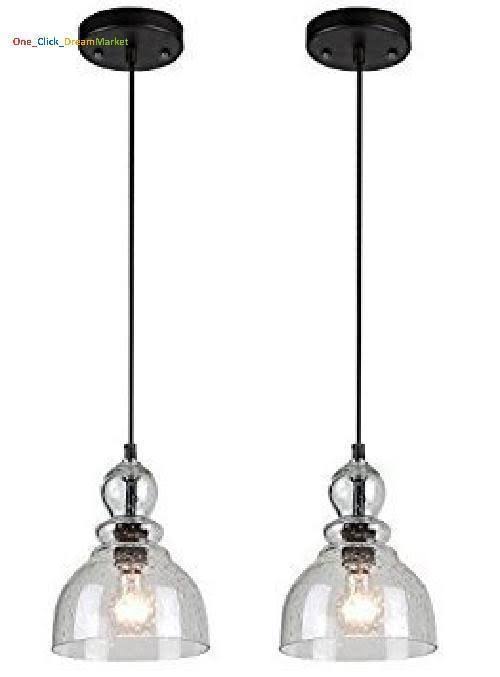Adjustable Mini Pendant with Clear Seeded Glass H7363