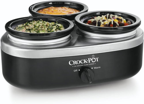 16-Ounce Silver and Black Slow Cooker J2532