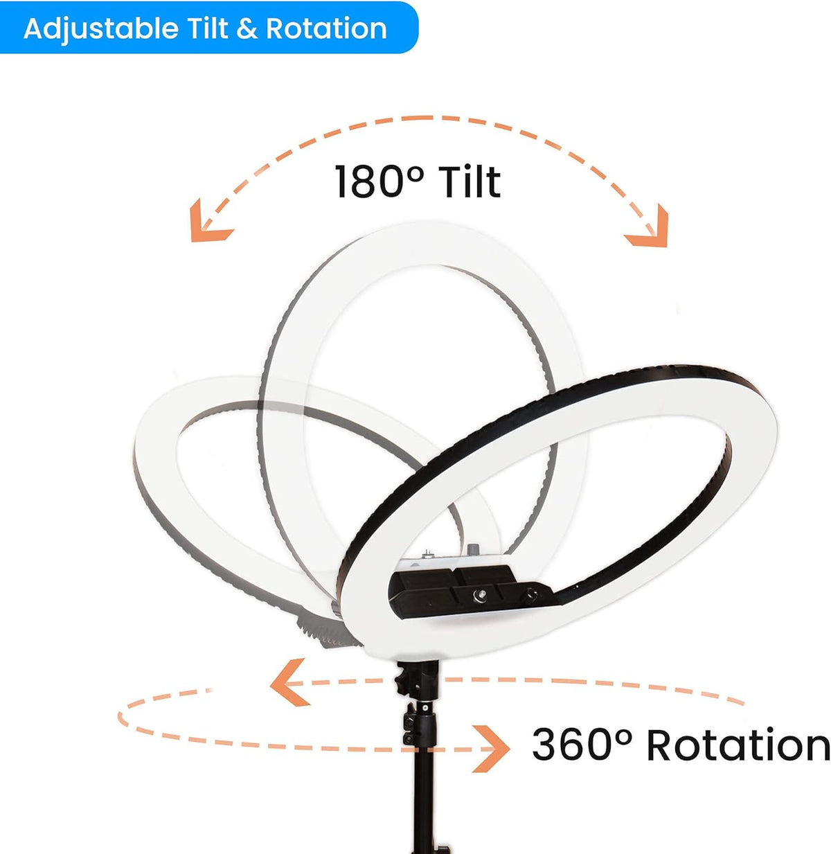 Cordless Bicolor Ring Light Kit with Carry Case and 6.5 ft Stand O646001