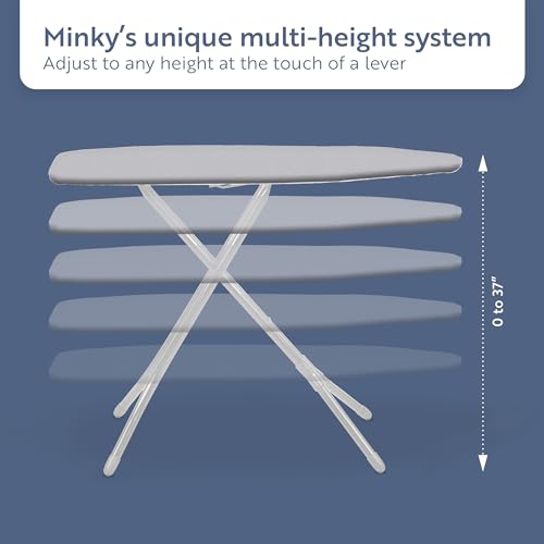 Grey 4-Leg Freestanding Full Size Ironing Board with Iron Rest J119957